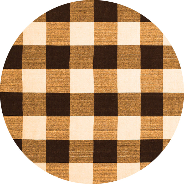 Square Checkered Orange Modern Rug, con3015org