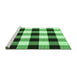 Sideview of Machine Washable Checkered Emerald Green Modern Area Rugs, wshcon3015emgrn