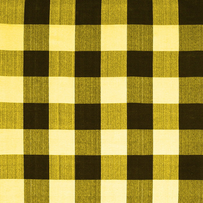 Square Machine Washable Checkered Yellow Modern Rug, wshcon3015yw