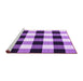 Sideview of Machine Washable Checkered Purple Modern Area Rugs, wshcon3015pur