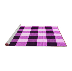 Sideview of Machine Washable Checkered Pink Modern Rug, wshcon3015pnk