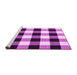 Sideview of Machine Washable Checkered Pink Modern Rug, wshcon3015pnk