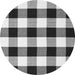 Machine Washable Checkered Gray Modern Rug, wshcon3015gry