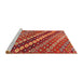 Serging Thickness of Machine Washable Contemporary Red Rug, wshcon3016