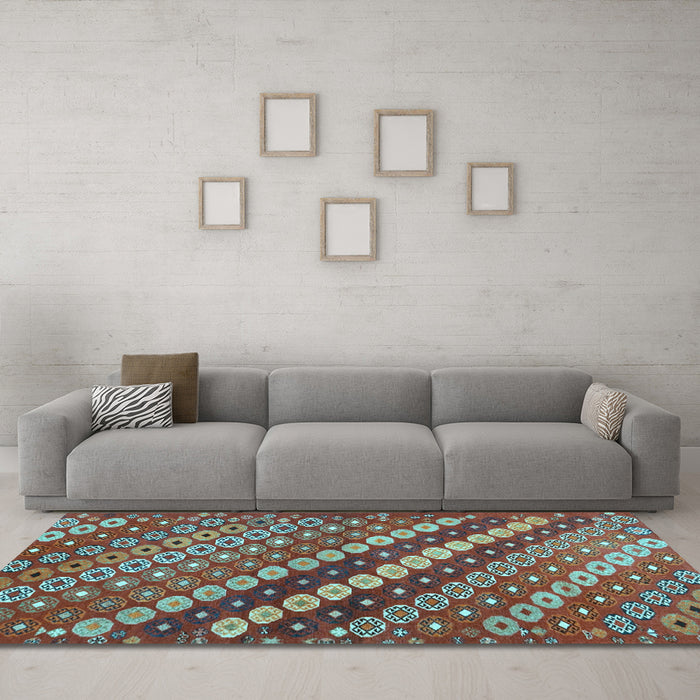 Machine Washable Abstract Light Blue Contemporary Rug in a Living Room, wshcon3016lblu