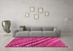 Machine Washable Abstract Pink Contemporary Rug in a Living Room, wshcon3016pnk