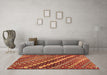 Machine Washable Abstract Brown Contemporary Rug in a Living Room,, wshcon3016brn