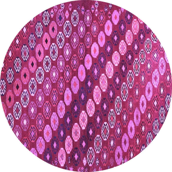 Round Abstract Purple Contemporary Rug, con3016pur