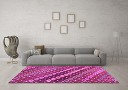 Machine Washable Abstract Purple Contemporary Area Rugs in a Living Room, wshcon3016pur