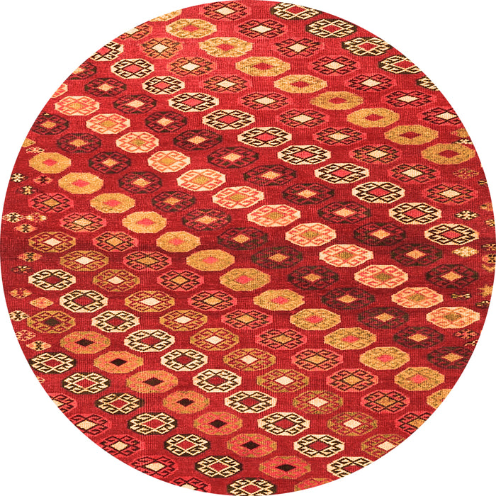 Square Abstract Orange Contemporary Rug, con3016org