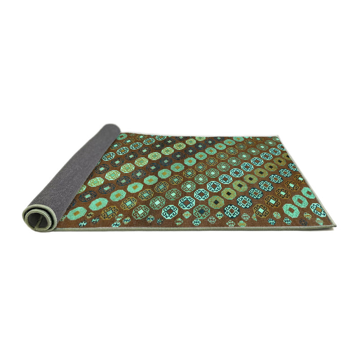 Sideview of Abstract Turquoise Contemporary Rug, con3016turq