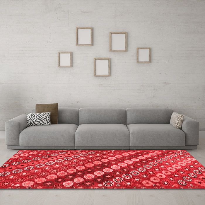 Contemporary Red Washable Rugs