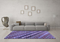 Machine Washable Abstract Blue Contemporary Rug, wshcon3016blu