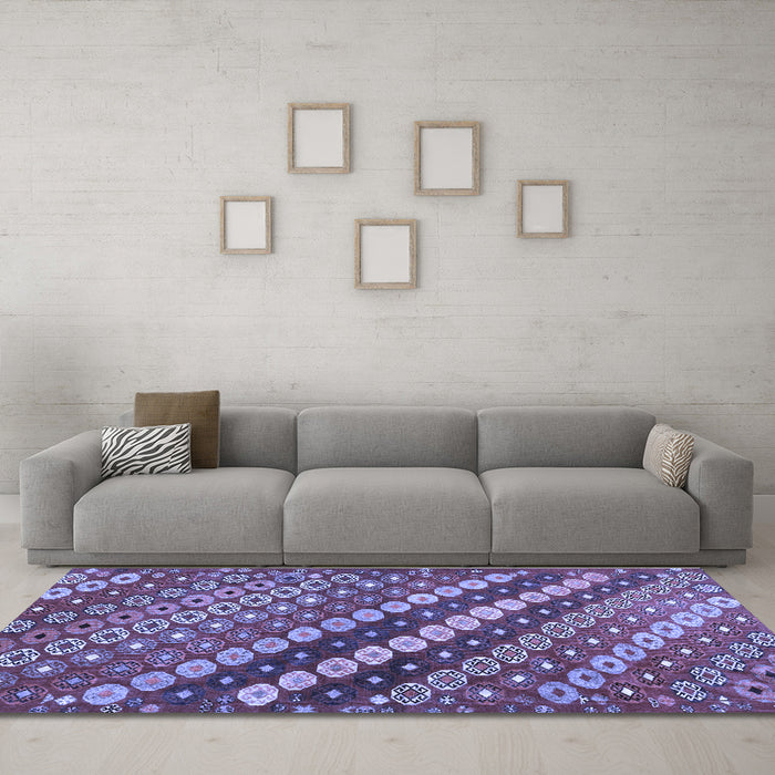 Machine Washable Abstract Blue Contemporary Rug in a Living Room, wshcon3016blu
