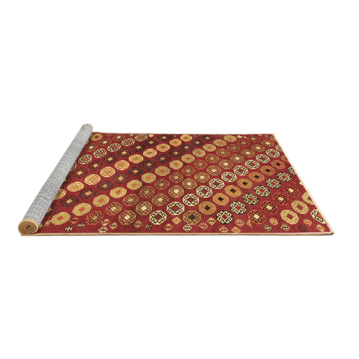 Sideview of Machine Washable Abstract Brown Contemporary Rug, wshcon3016brn