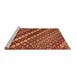 Sideview of Machine Washable Abstract Brown Contemporary Rug, wshcon3016brn