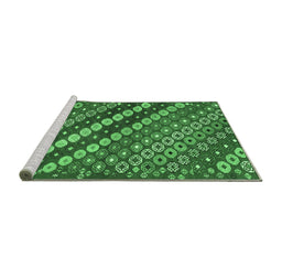 Sideview of Machine Washable Abstract Emerald Green Contemporary Area Rugs, wshcon3016emgrn