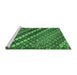 Sideview of Machine Washable Abstract Emerald Green Contemporary Area Rugs, wshcon3016emgrn