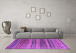 Machine Washable Southwestern Purple Country Area Rugs in a Living Room, wshcon3017pur