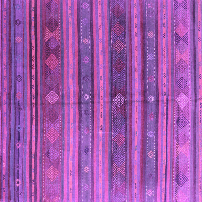 Square Machine Washable Southwestern Purple Country Area Rugs, wshcon3017pur