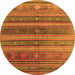 Square Southwestern Orange Country Rug, con3017org