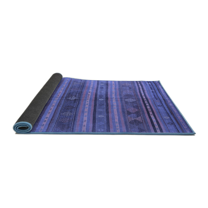 Sideview of Southwestern Blue Country Rug, con3017blu