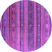 Round Southwestern Purple Country Rug, con3017pur