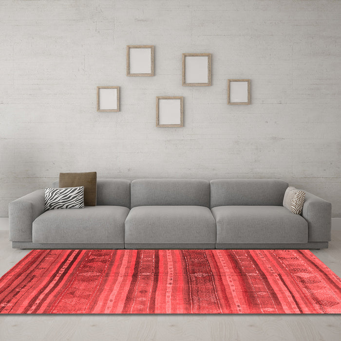 Country Red Washable Rugs