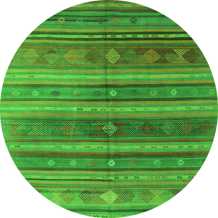 Square Southwestern Green Country Rug, con3017grn