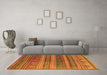 Machine Washable Southwestern Orange Country Area Rugs in a Living Room, wshcon3017org