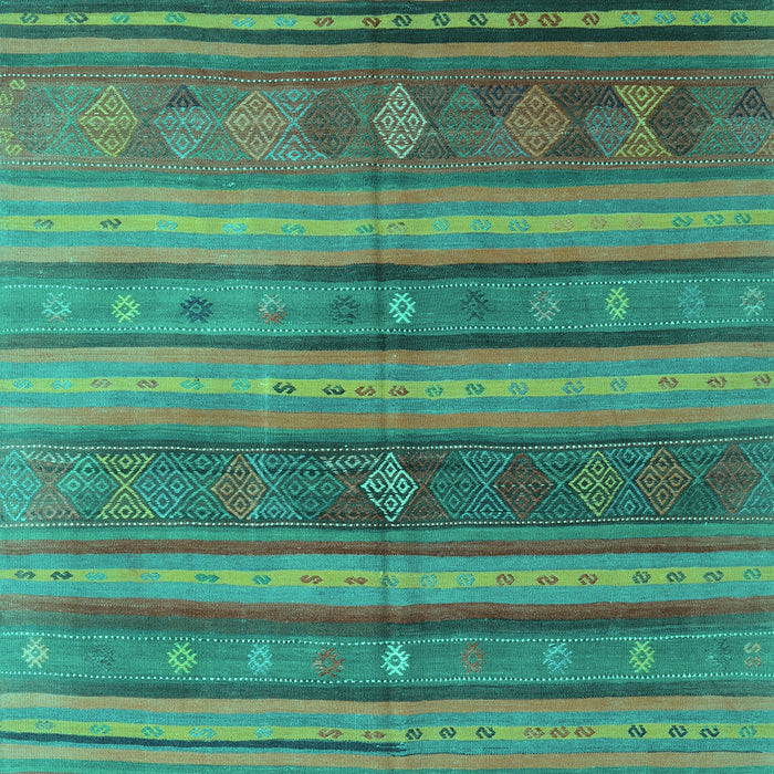 Machine Washable Southwestern Turquoise Country Area Rugs, wshcon3017turq