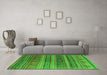 Machine Washable Southwestern Green Country Area Rugs in a Living Room,, wshcon3017grn