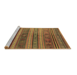 Sideview of Machine Washable Southwestern Brown Country Rug, wshcon3017brn