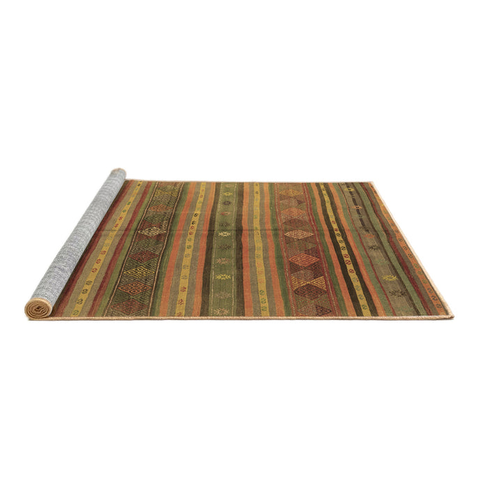Sideview of Machine Washable Southwestern Brown Country Rug, wshcon3017brn