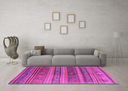 Machine Washable Southwestern Pink Country Rug in a Living Room, wshcon3017pnk