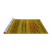 Sideview of Machine Washable Southwestern Yellow Country Rug, wshcon3017yw