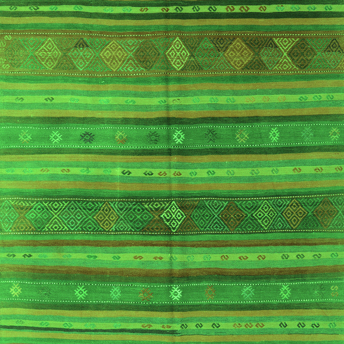 Serging Thickness of Machine Washable Southwestern Green Country Area Rugs, wshcon3017grn