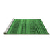 Sideview of Machine Washable Southwestern Emerald Green Country Area Rugs, wshcon3017emgrn