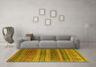 Machine Washable Southwestern Yellow Country Rug in a Living Room, wshcon3017yw