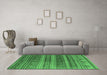 Machine Washable Southwestern Emerald Green Country Area Rugs in a Living Room,, wshcon3017emgrn