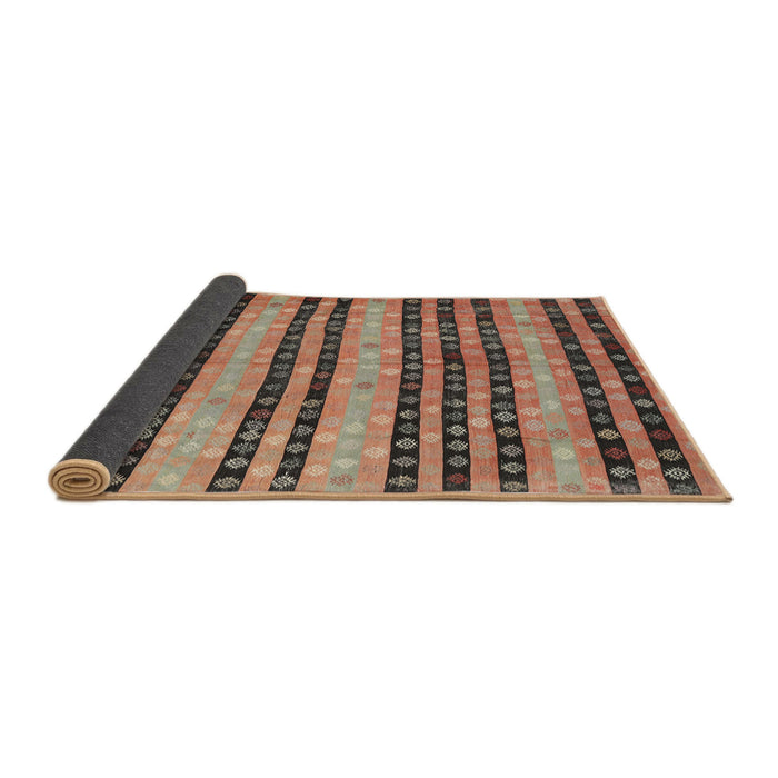 Thickness of Contemporary Dark Sienna Brown Oriental Rug, con3018