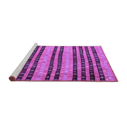 Sideview of Machine Washable Oriental Purple Traditional Area Rugs, wshcon3018pur