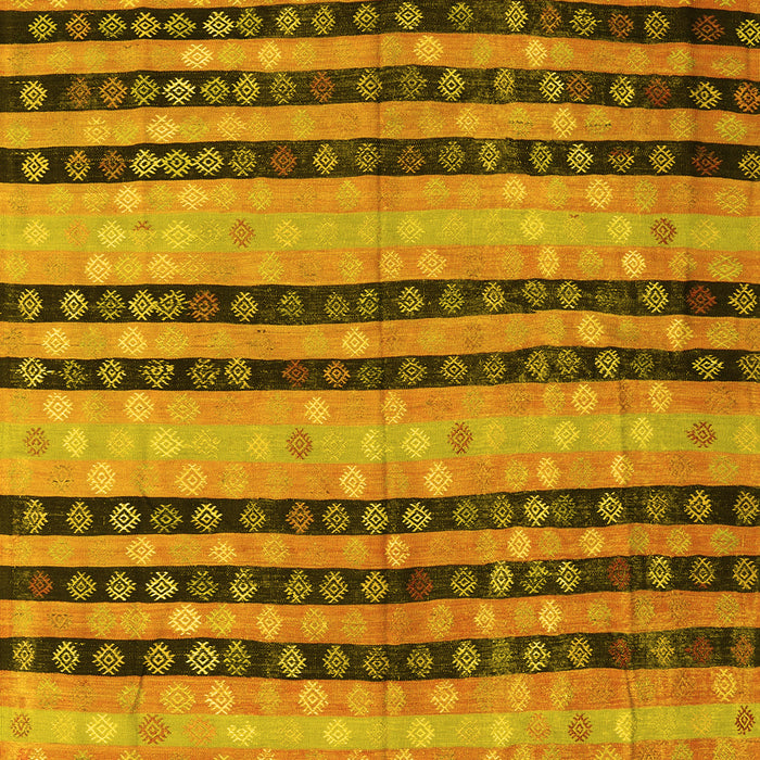 Machine Washable Oriental Yellow Traditional Rug, wshcon3018yw