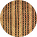 Round Oriental Brown Traditional Rug, con3018brn