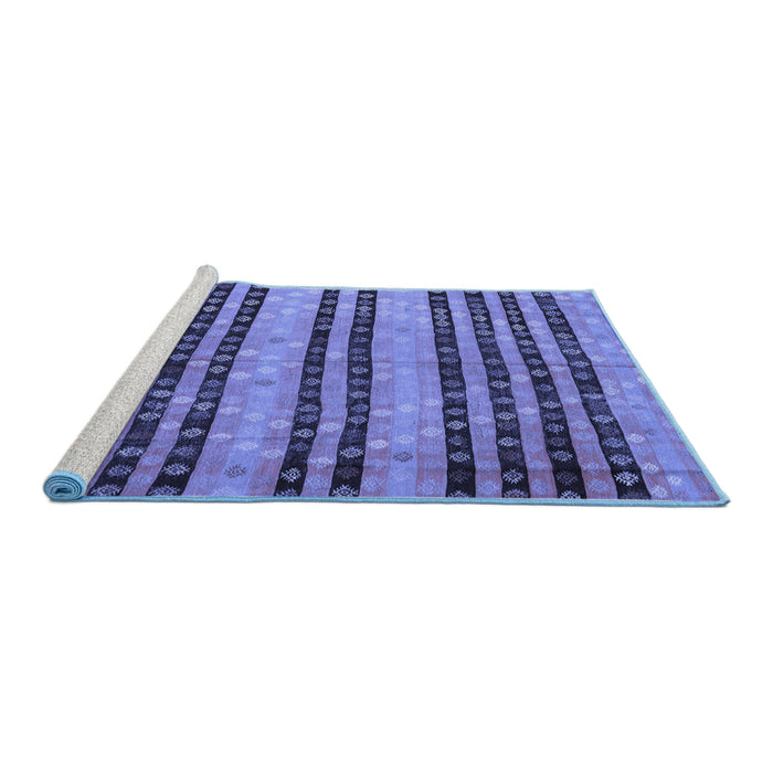 Sideview of Machine Washable Oriental Blue Traditional Rug, wshcon3018blu