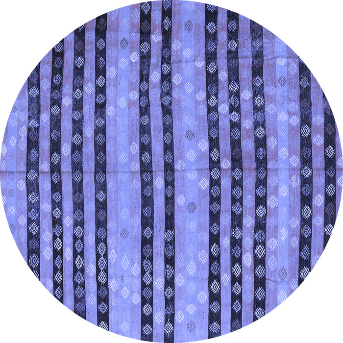 Round Oriental Blue Traditional Rug, con3018blu