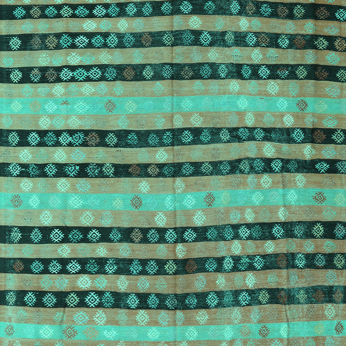 Machine Washable Oriental Turquoise Traditional Area Rugs, wshcon3018turq