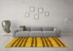 Machine Washable Oriental Yellow Traditional Rug in a Living Room, wshcon3018yw