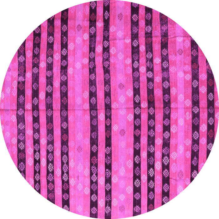 Round Oriental Pink Traditional Rug, con3018pnk