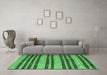 Machine Washable Oriental Emerald Green Traditional Area Rugs in a Living Room,, wshcon3018emgrn